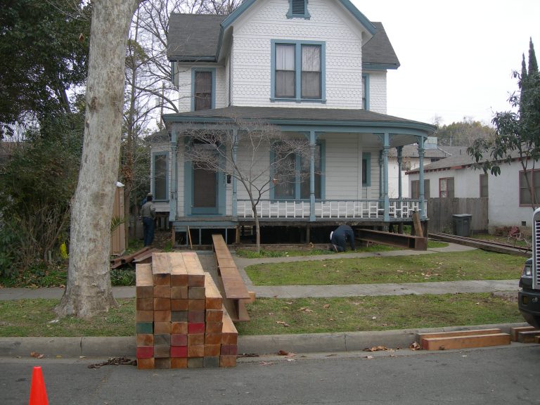 A white victorian house.