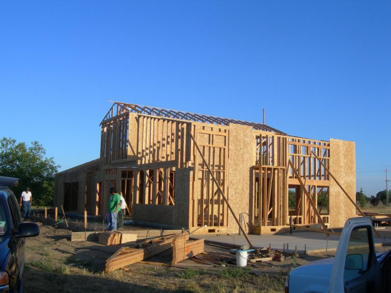 A house under construction.