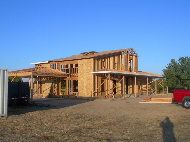 A house under construction.