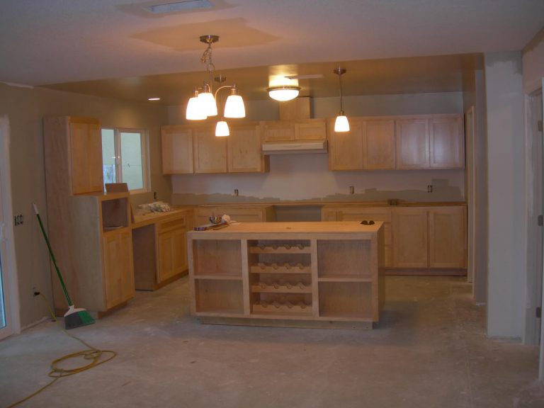 A kitchen is being remodeled.